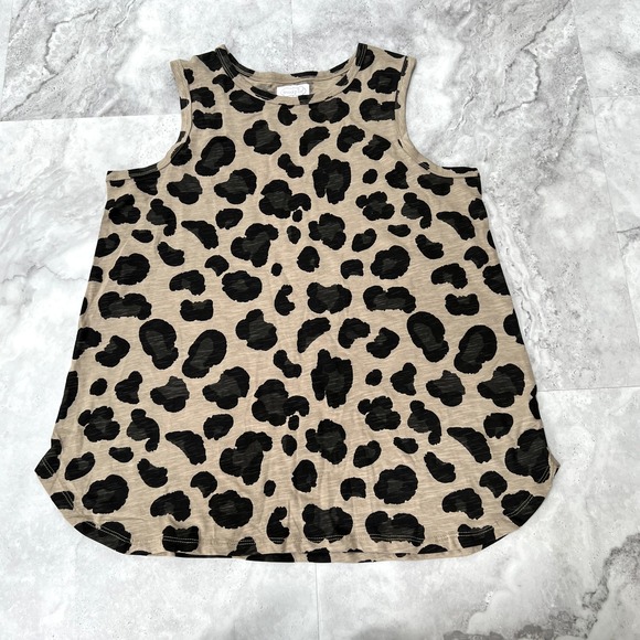 Mud Pie Tops - Mud Pie‎ Effie Tank Top Size Small S Leopard Print Sleeveless Swing EUC